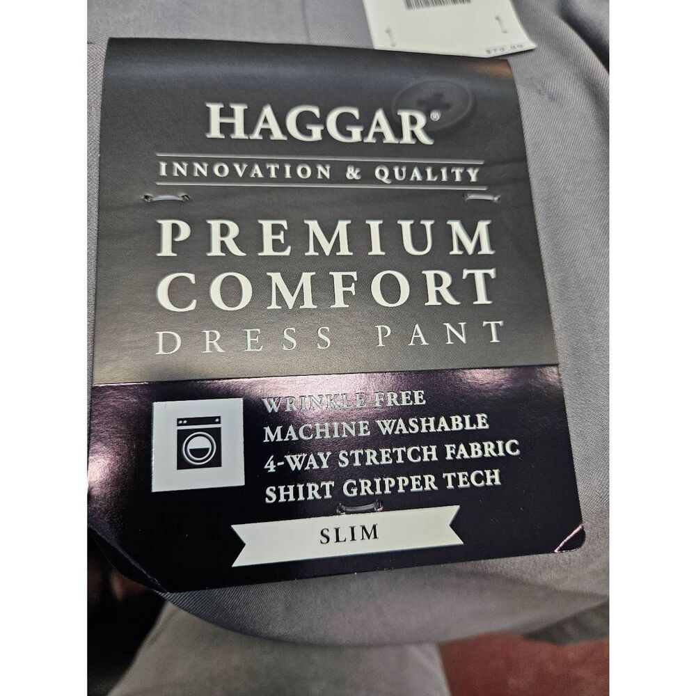 Haggar NEW TAGS Premium Comfort Dress Pants Gray 32x34 slim - Picture 6 of 9